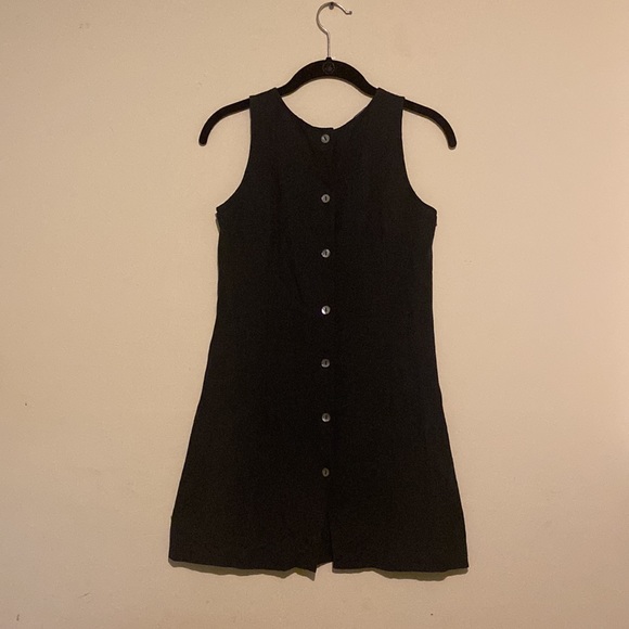 Black Linen Shift Dress with Button Down Back, French Connection size 4 - Picture 4 of 8